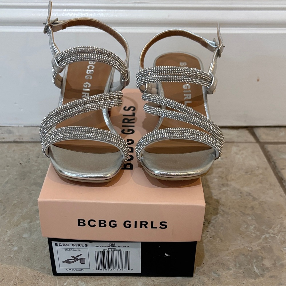 BCBG Girls Silver Dress Shoes